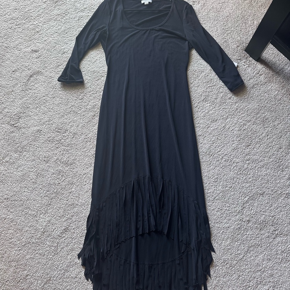 Calvin Klein Black Ruffled Tiered Dress